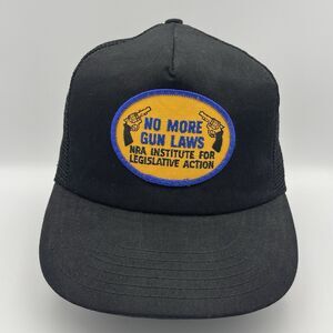 Vintage NRA No More Gun Laws Patch Hat Mesh Trucker OSFA Adjustable Snapback